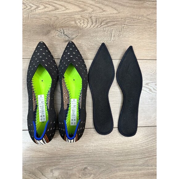 Rothy's The Point Ivory Dot Textile Ballet Flat Classic Women’s US 7 - Picture 10 of 12